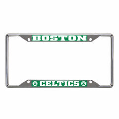 Boston Celtics Chrome Metal License Plate Frame, 6.25in x 12.25in - Boston Celtics