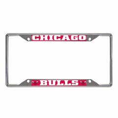 Chicago Bulls Chrome Metal License Plate Frame, 6.25in x 12.25in - Chicago Bulls