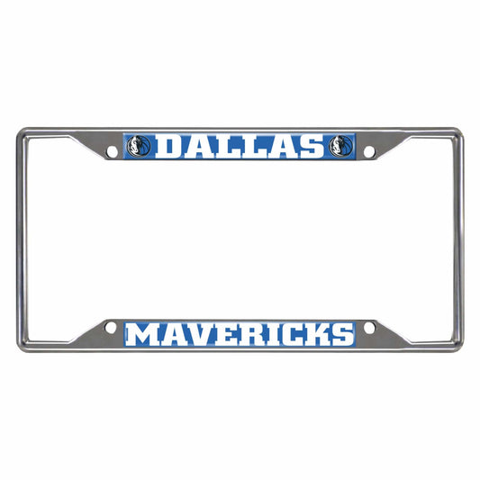 Dallas Mavericks Chrome Metal License Plate Frame, 6.25in x 12.25in - Dallas Mavericks