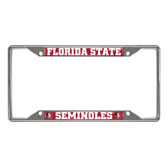 Florida State Seminoles Chrome Metal License Plate Frame, 6.25in x 12.25in