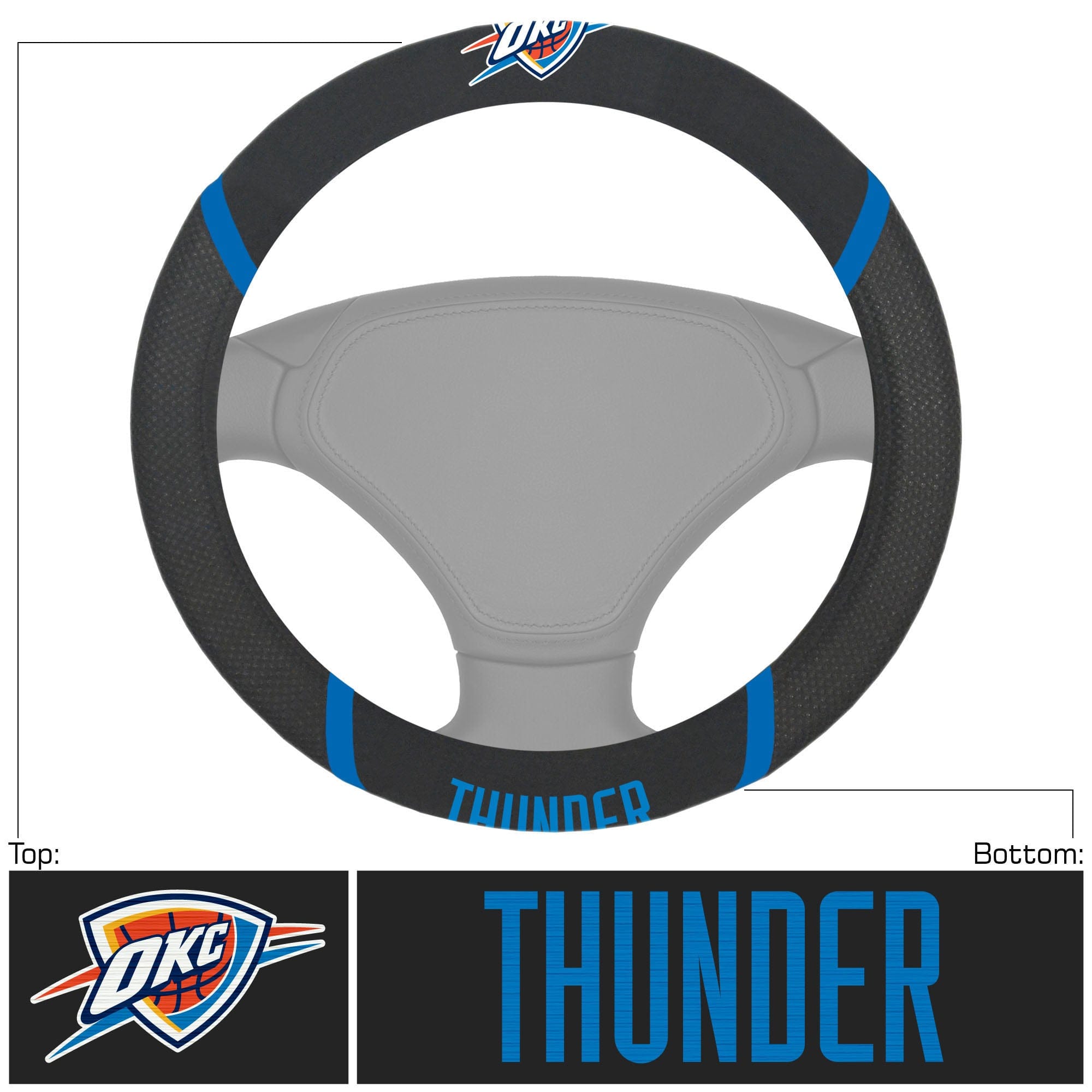 Oklahoma City Thunder Embroidered Steering Wheel Cover