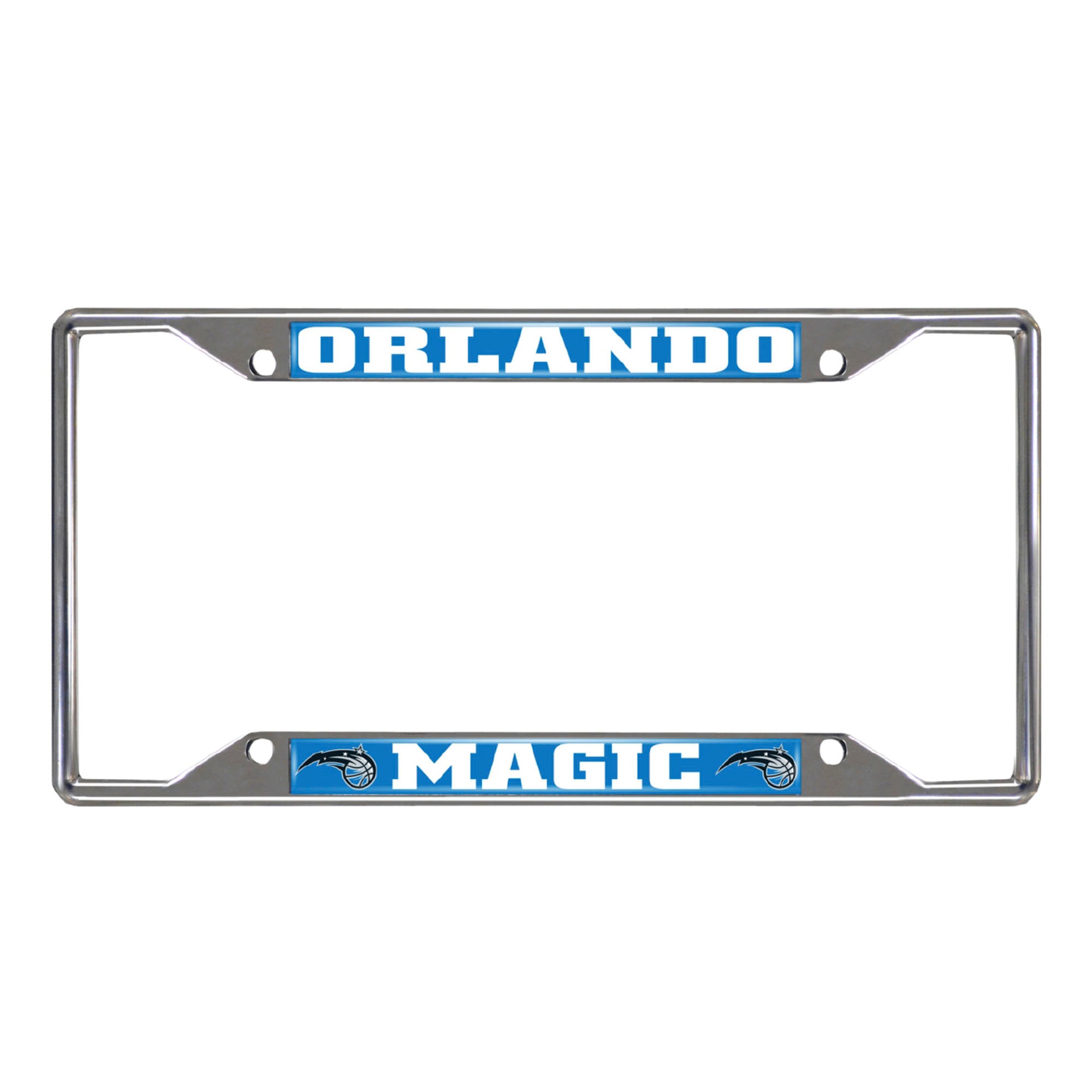 Orlando Magic Chrome Metal License Plate Frame, 6.25in x 12.25in