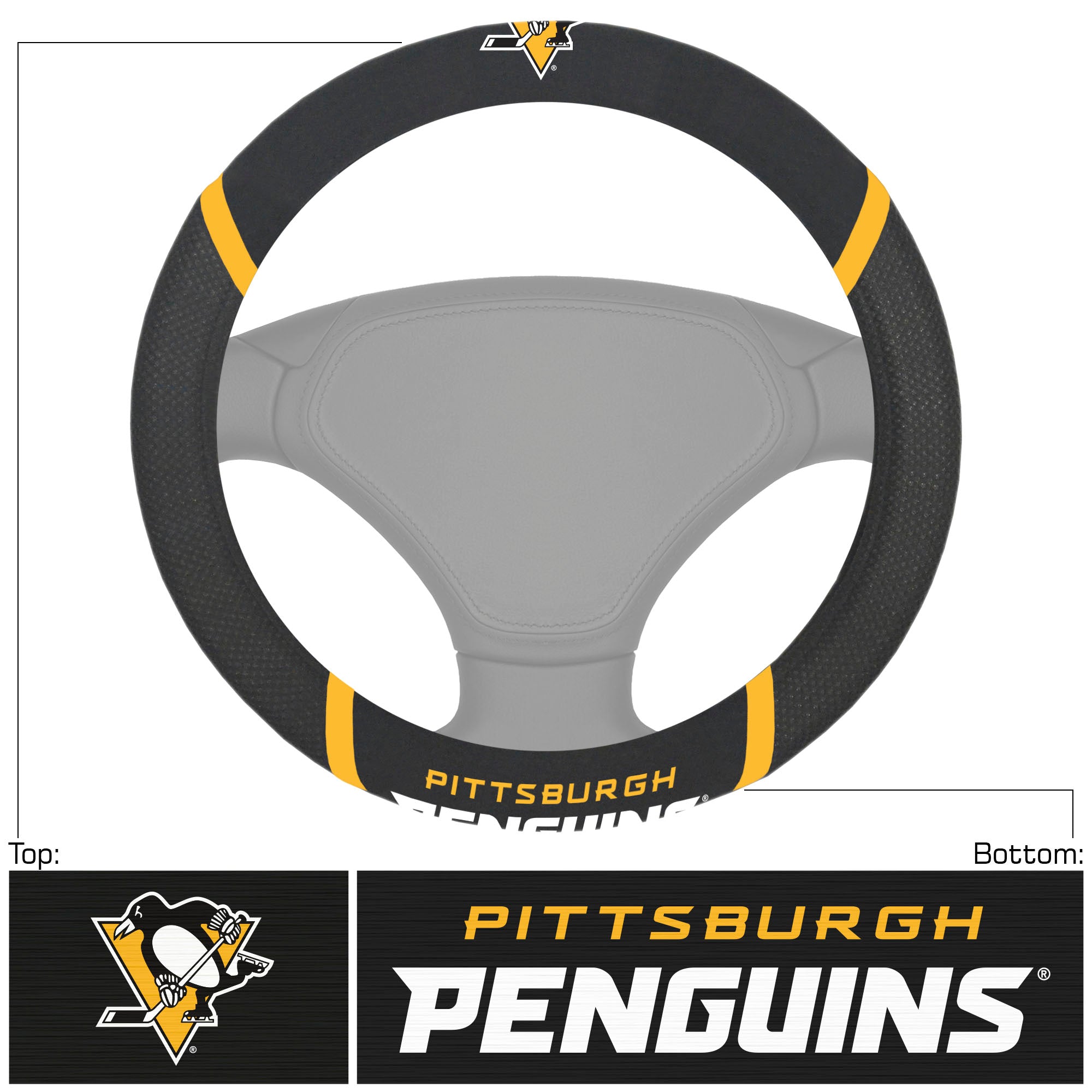 Pittsburgh Penguins Embroidered Steering Wheel Cover