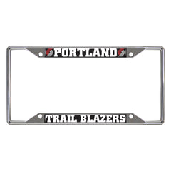 Portland Trail Blazers Chrome Metal License Plate Frame, 6.25in x 12.25in