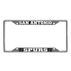 San Antonio Spurs Chrome Metal License Plate Frame, 6.25in x 12.25in