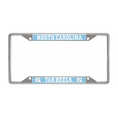 North Carolina Tar Heels Chrome Metal License Plate Frame, 6.25in x 12.25in - North Carolina