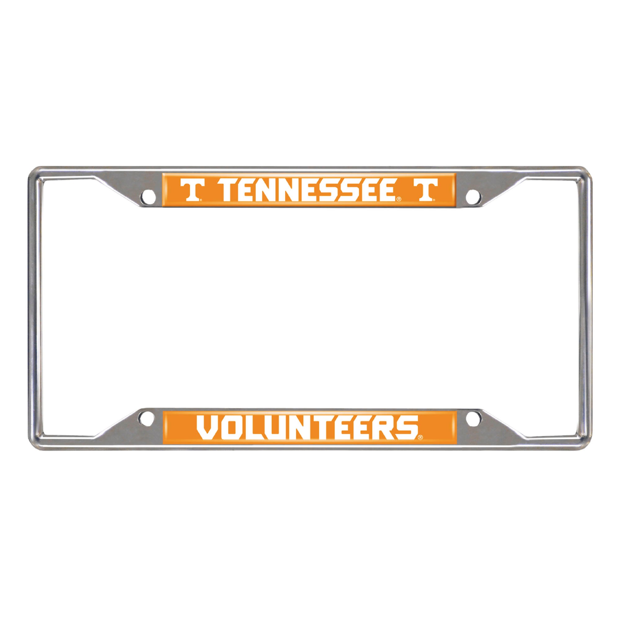 Tennessee Volunteers Chrome Metal License Plate Frame, 6.25in x 12.25in