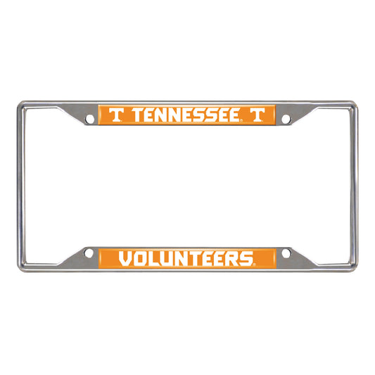 Tennessee Volunteers Chrome Metal License Plate Frame, 6.25in x 12.25in