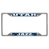 Utah Jazz Chrome Metal License Plate Frame, 6.25in x 12.25in