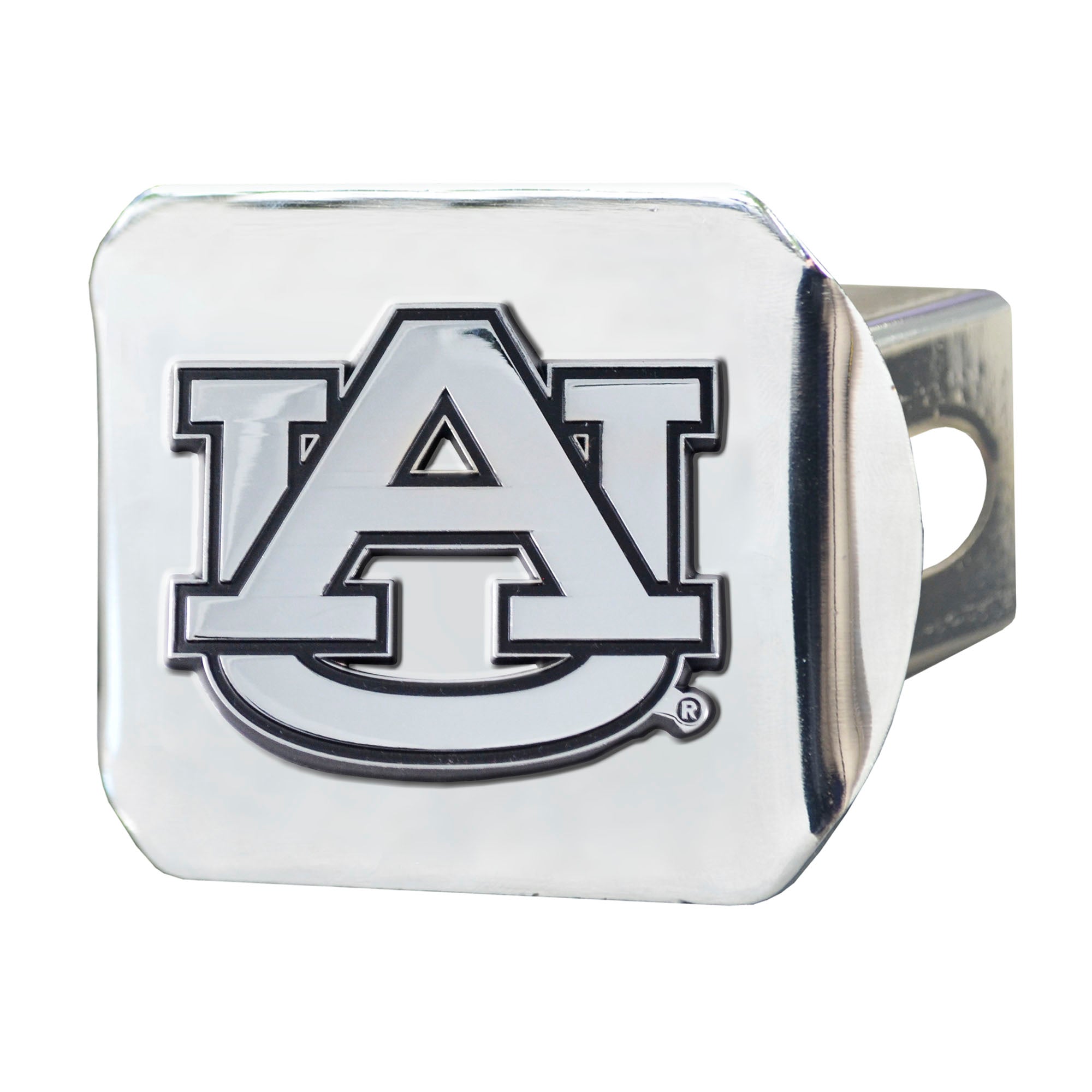 Auburn Tigers Chrome Metal Hitch Cover with Chrome Metal 3D Emblem