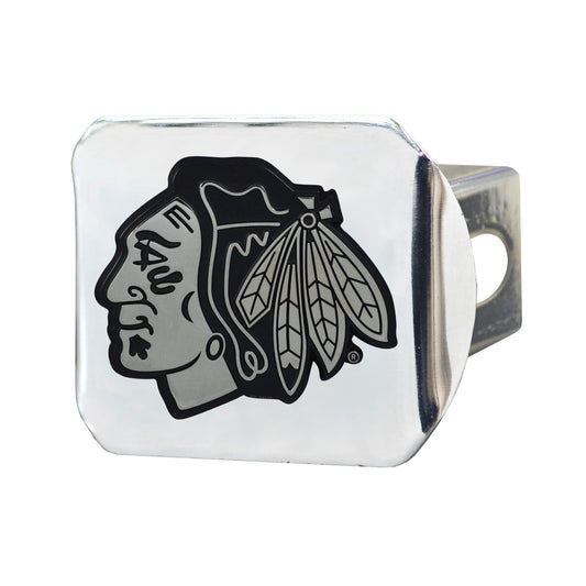 Chicago Blackhawks Chrome Metal Hitch Cover with Chrome Metal 3D Emblem - Chicago Blackhawks