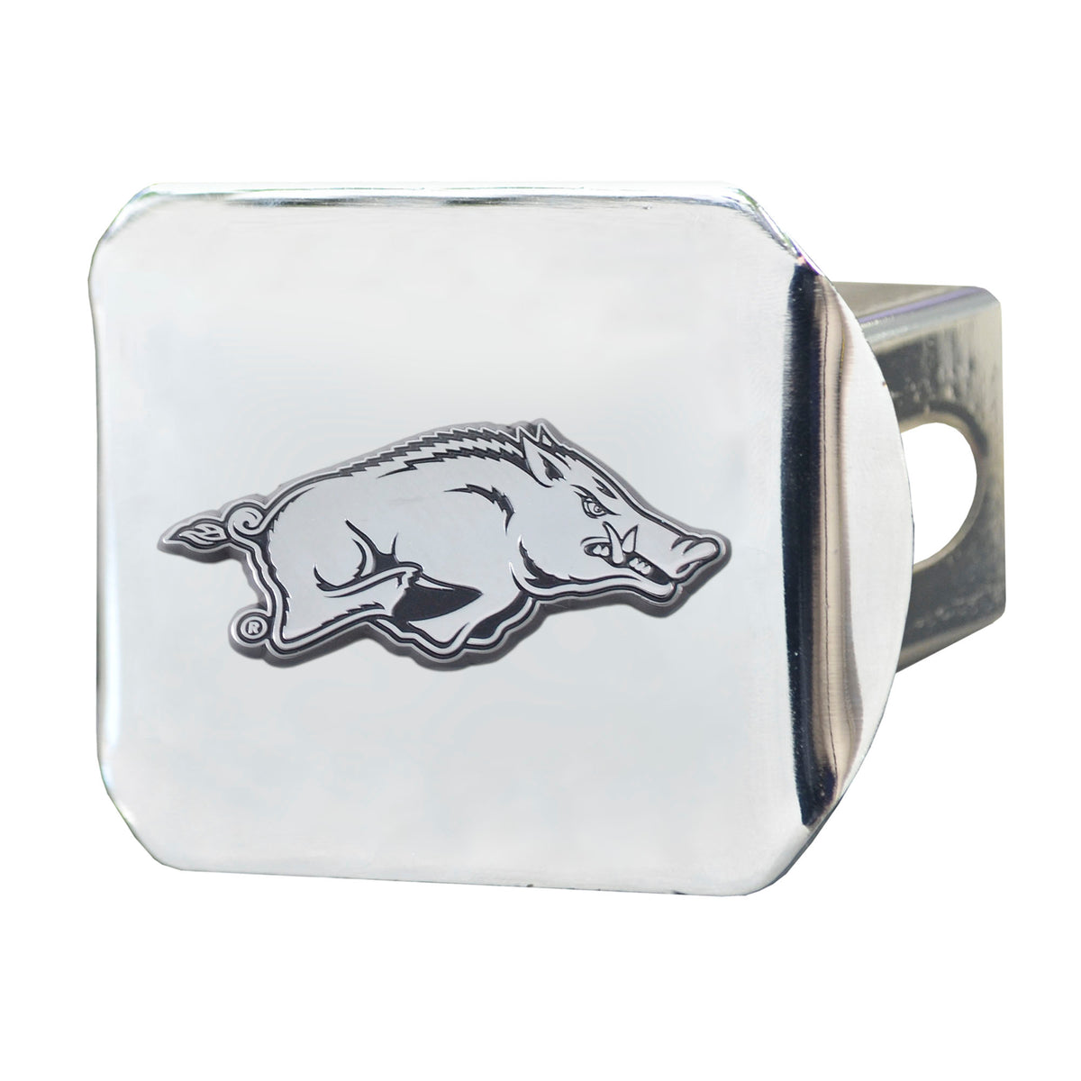 Arkansas Razorbacks Chrome Metal Hitch Cover with Chrome Metal 3D Emblem