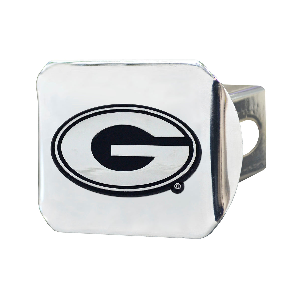 Georgia Bulldogs Chrome Metal Hitch Cover with Chrome Metal 3D Emblem