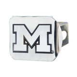 Michigan Wolverines Chrome Metal Hitch Cover with Chrome Metal 3D Emblem