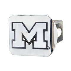 Michigan Wolverines Chrome Metal Hitch Cover with Chrome Metal 3D Emblem - Michigan