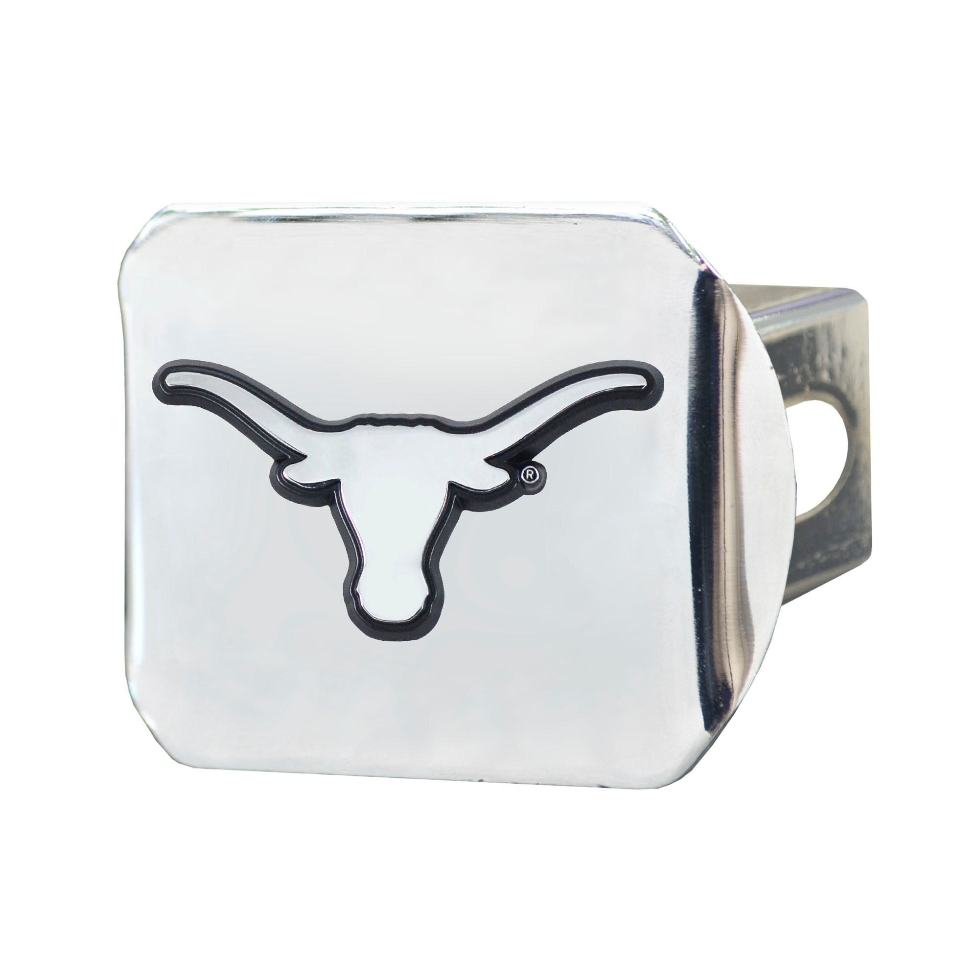 Texas Longhorns Chrome Metal Hitch Cover with Chrome Metal 3D Emblem