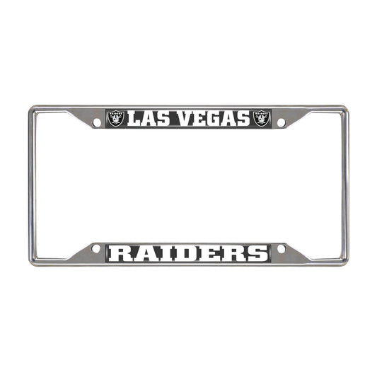 Las Vegas Raiders Chrome Metal License Plate Frame, 6.25in x 12.25in