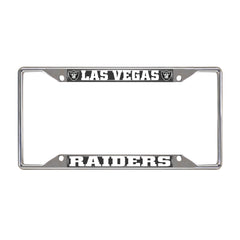 Las Vegas Raiders Chrome Metal License Plate Frame, 6.25in x 12.25in