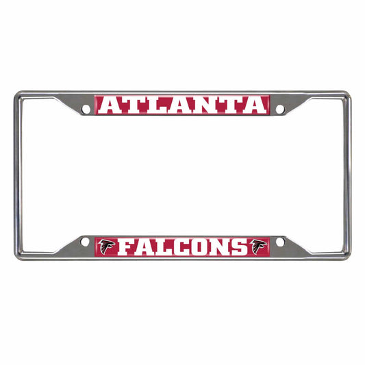 Atlanta Falcons Chrome Metal License Plate Frame, 6.25in x 12.25in - Atlanta Falcons