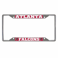 Atlanta Falcons Chrome Metal License Plate Frame, 6.25in x 12.25in - Atlanta Falcons