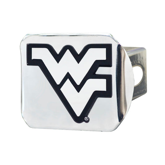 West Virginia Mountaineers Chrome Metal Hitch Cover with Chrome Metal 3D Emblem