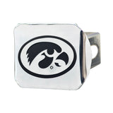 Iowa Hawkeyes Chrome Metal Hitch Cover with Chrome Metal 3D Emblem