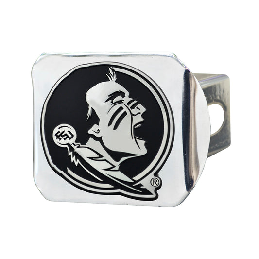 Florida State Seminoles Chrome Metal Hitch Cover with Chrome Metal 3D Emblem