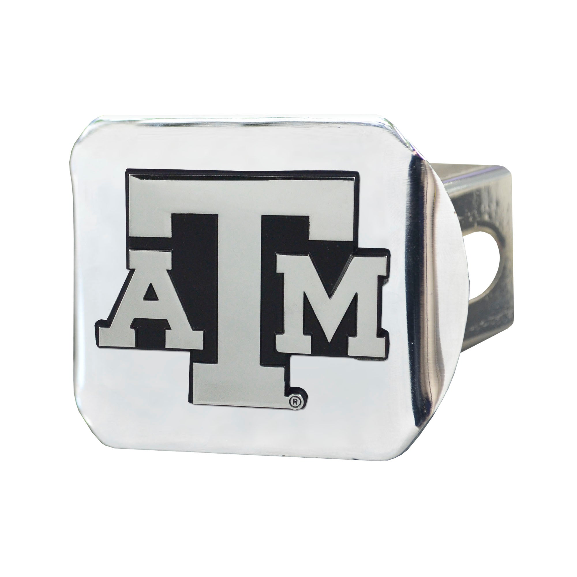 Texas A&M Aggies Chrome Metal Hitch Cover with Chrome Metal 3D Emblem