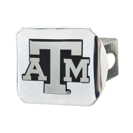 Texas A&M Aggies Chrome Metal Hitch Cover with Chrome Metal 3D Emblem