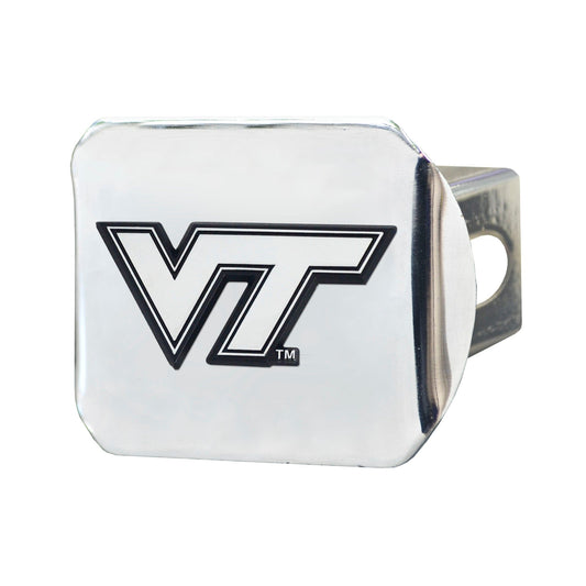 Virginia Tech Hokies Chrome Metal Hitch Cover with Chrome Metal 3D Emblem