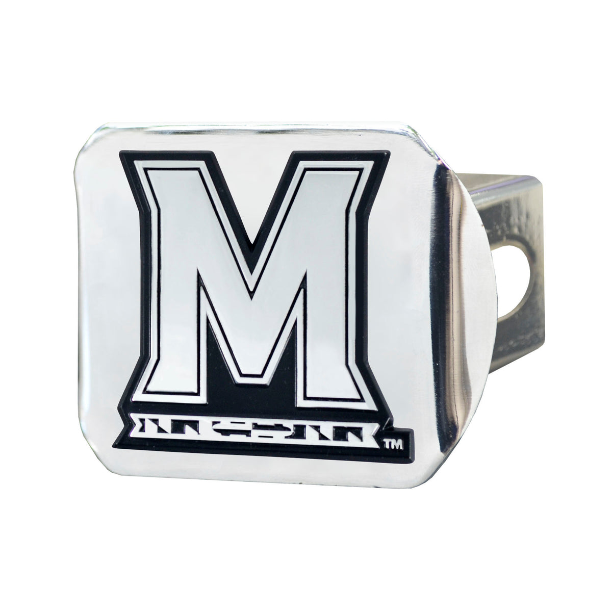 Maryland Terrapins Chrome Metal Hitch Cover with Chrome Metal 3D Emblem