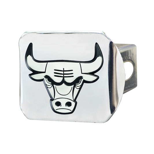 Chicago Bulls Chrome Metal Hitch Cover with Chrome Metal 3D Emblem - Chicago Bulls