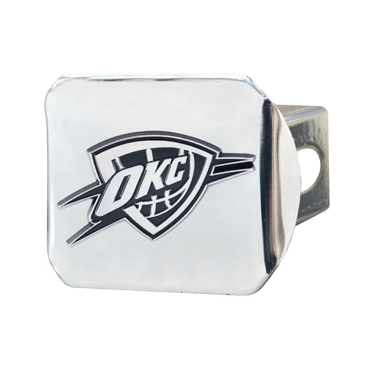 Oklahoma City Thunder Chrome Metal Hitch Cover with Chrome Metal 3D Emblem