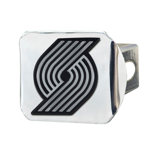 Portland Trail Blazers Chrome Metal Hitch Cover with Chrome Metal 3D Emblem