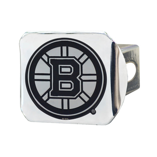 Boston Bruins Chrome Metal Hitch Cover with Chrome Metal 3D Emblem - Boston Bruins