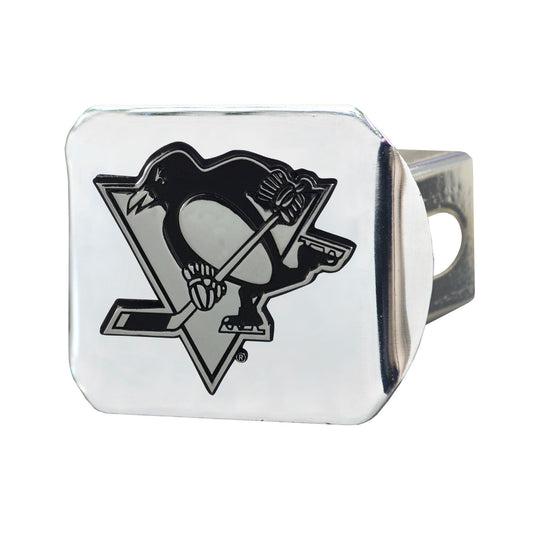 Pittsburgh Penguins Chrome Metal Hitch Cover with Chrome Metal 3D Emblem