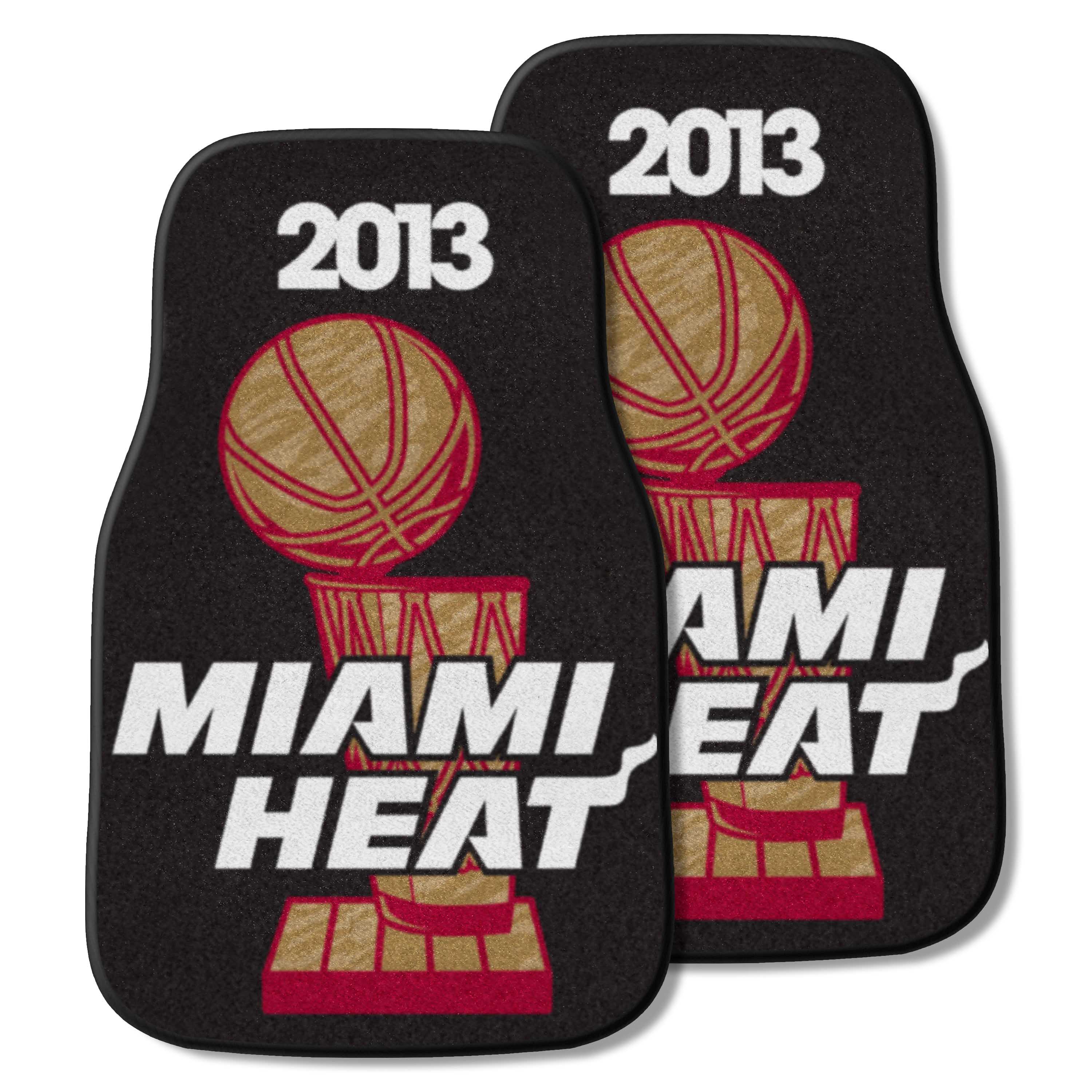 Miami Heat 2013 NBA Champions Front Carpet Car Mat Set - 2 Pieces