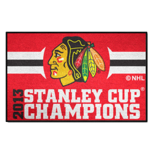 Chicago Blackhawks Starter Mat Accent Rug - 19in. x 30in., 2013 NHL Stanley Cup Champions