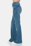 Judy Blue Full Size Tummy Control Cut Hem Flare Jeans - Trendsi