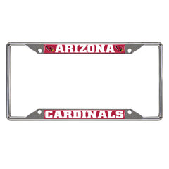 Arizona Cardinals Chrome Metal License Plate Frame, 6.25in x 12.25in