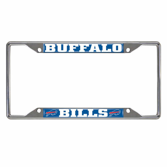 Buffalo Bills Chrome Metal License Plate Frame, 6.25in x 12.25in - Buffalo Bills