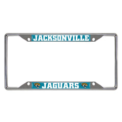 Jacksonville Jaguars Chrome Metal License Plate Frame, 6.25in x 12.25in