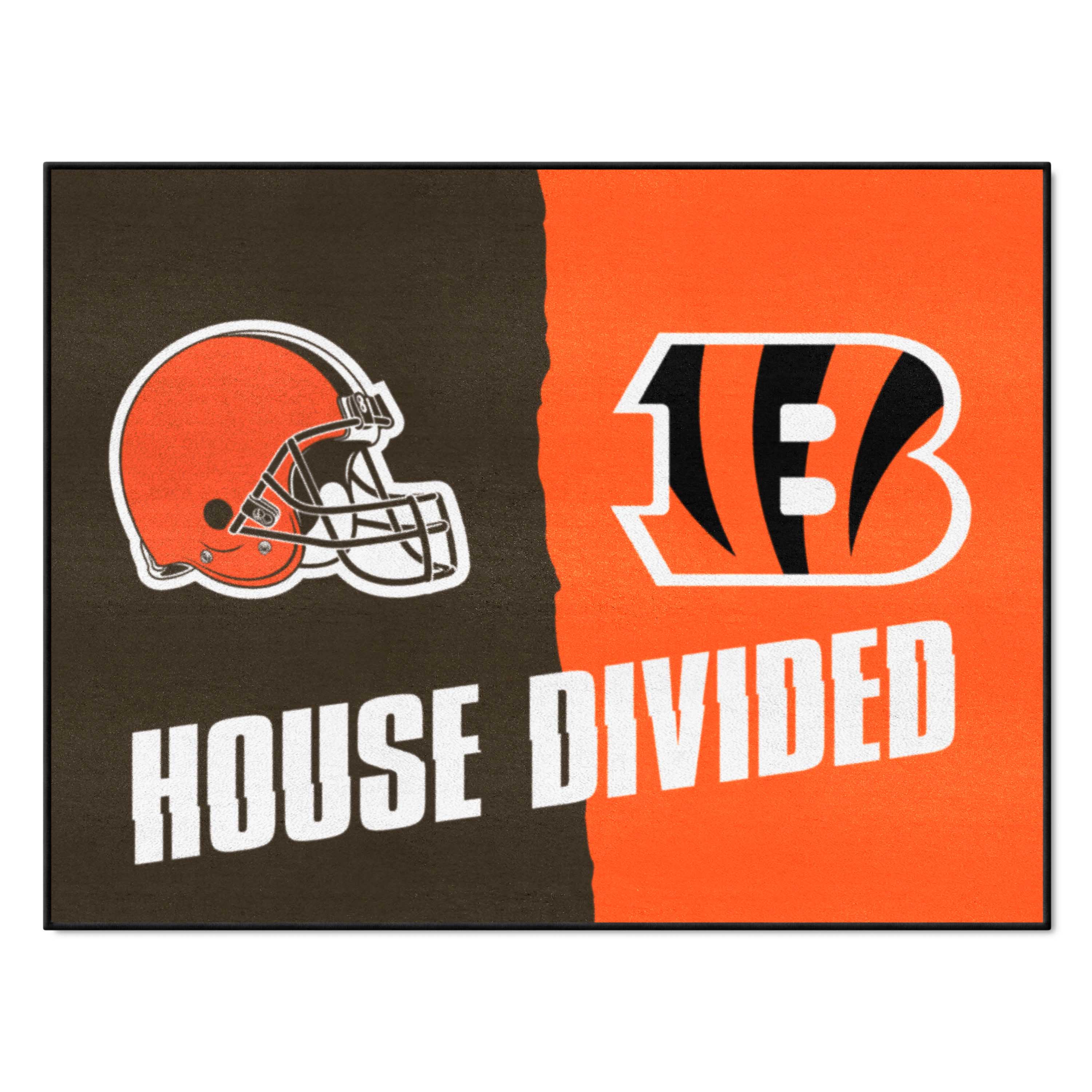 NFL Bengals / Browns House Divided Rug