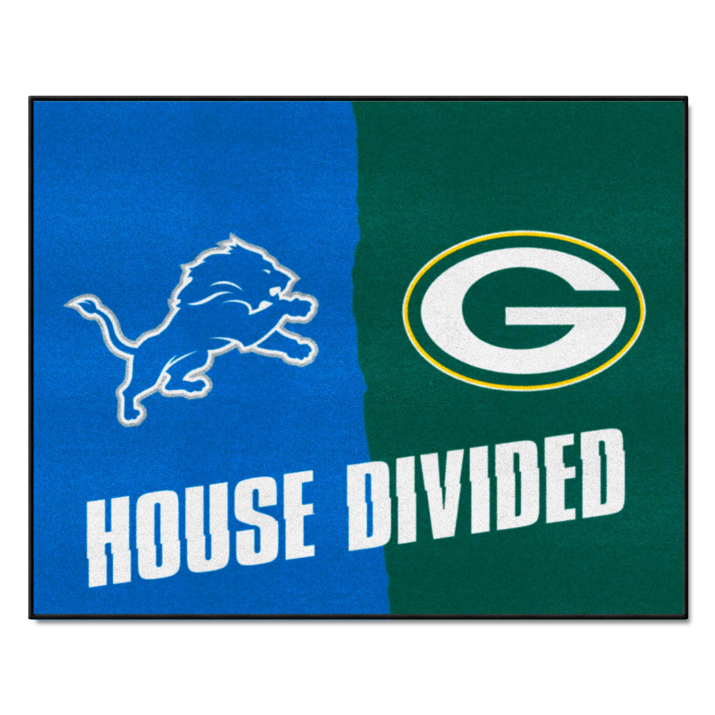 NFL House Divided - Lions / Packers House Divided Rug - 34 in. x 42.5 in. - NFL House Divided - Lions / Packers