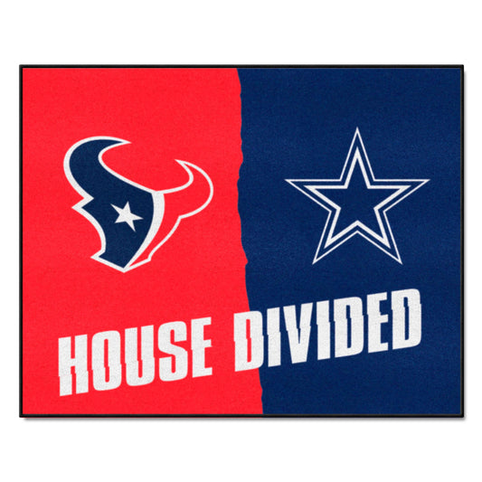 NFL House Divided - Texans / Cowboys House Divided Rug - 34 in. x 42.5 in.