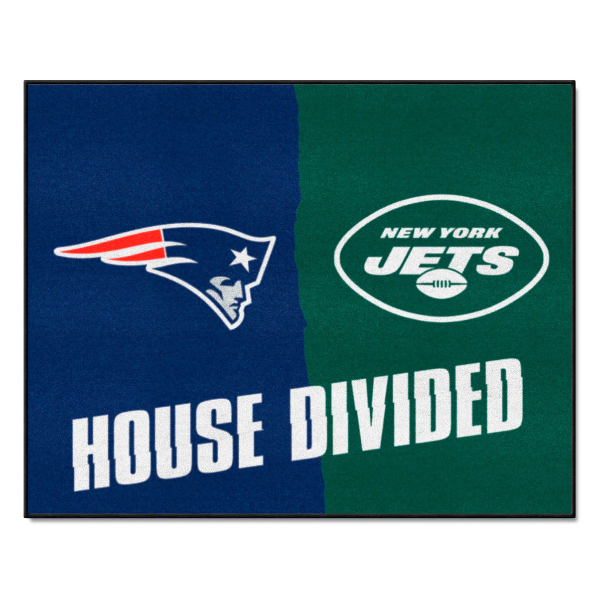 NFL House Divided - Patriots / Jets House Divided Rug - 34 in. x 42.5 in.