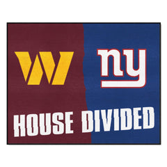 NFL House Divided - Football Team / Giants House Divided Rug - 34 in. x 42.5 in. - NFL House Divided - Commanders / Giants