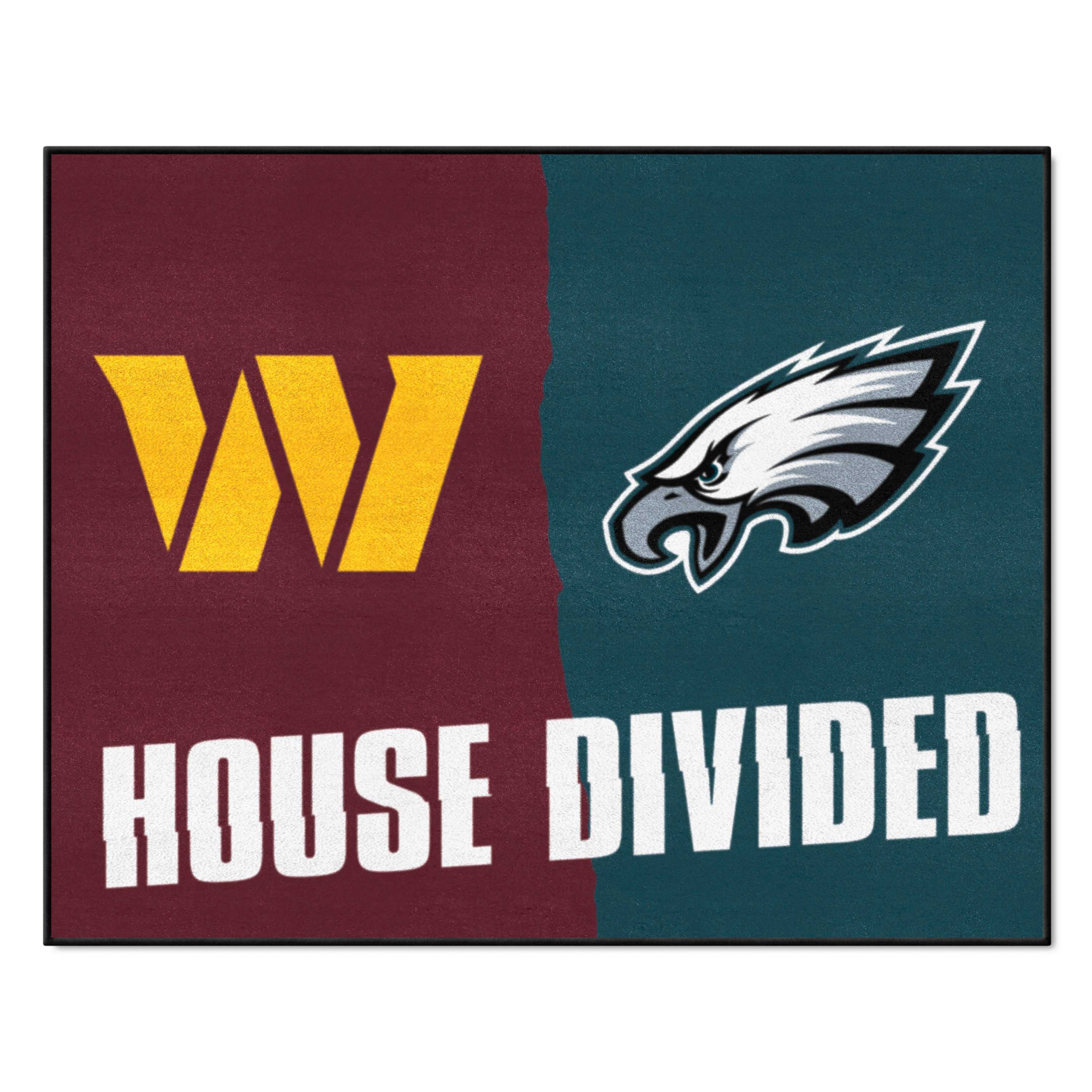 NFL House Divided - Football Team / Eagles House Divided Rug - 34 in. x 42.5 in. - NFL House Divided - Commanders / Eagles