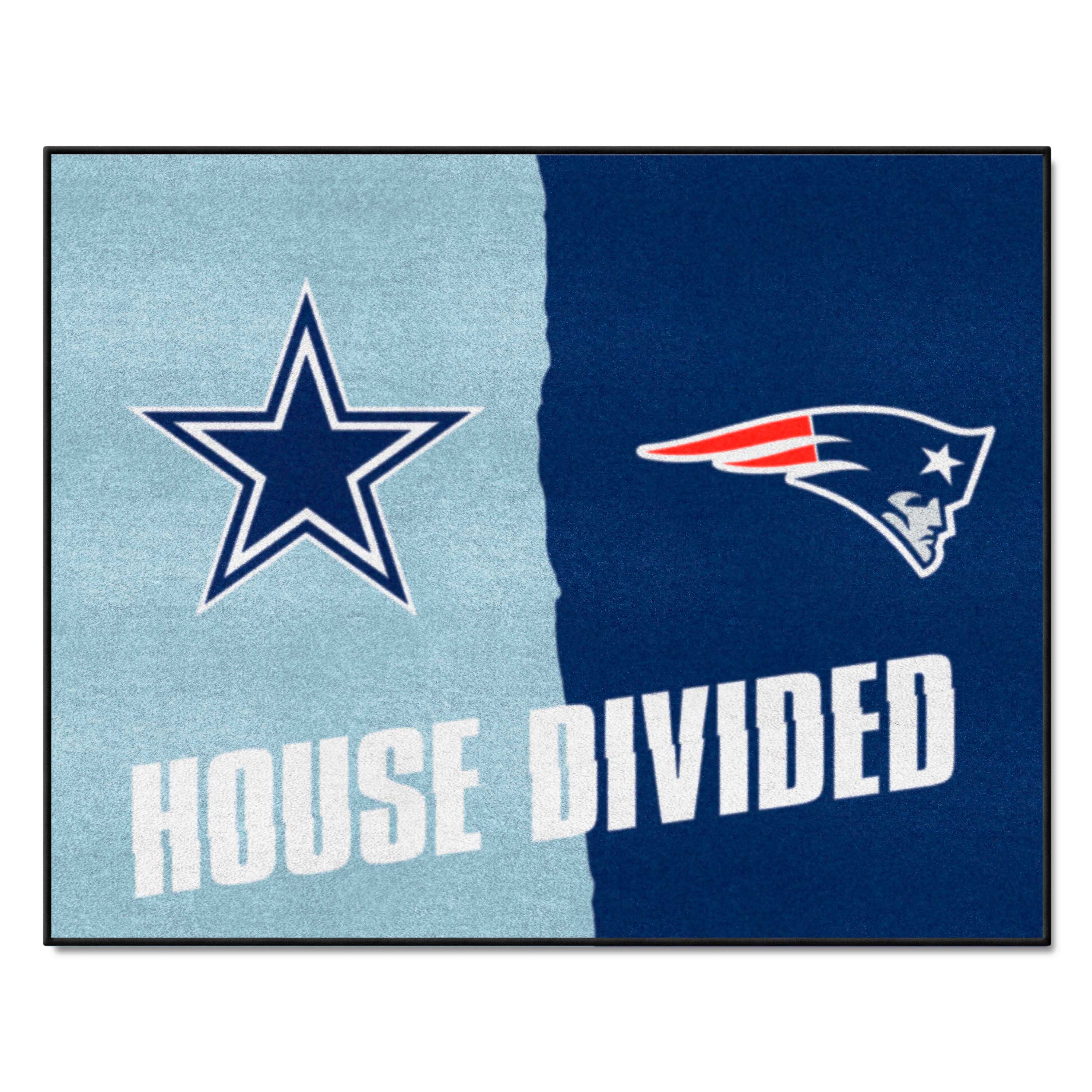 NFL House Divided - Cowboys / Patriots House Divided Rug - 34 in. x 42.5 in.