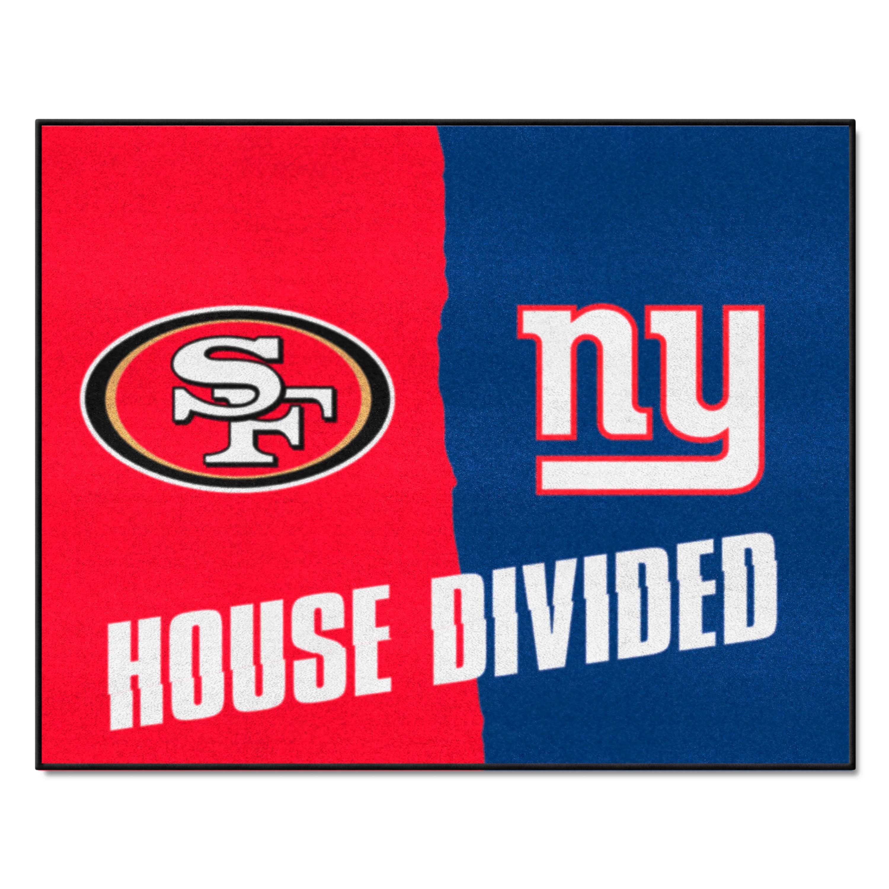 NFL House Divided - 49ers / Giants House Divided Rug - 34 in. x 42.5 in. - NFL House Divided - 49ers / Giants